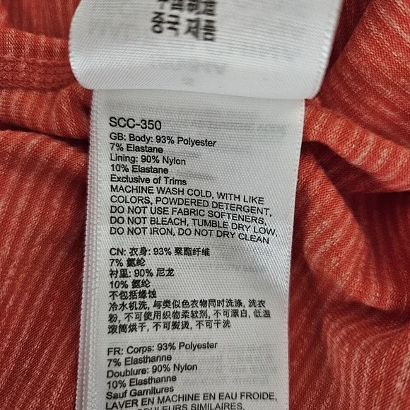 Marmot Athletic Fit Flare Tennis Dress Orange Stripe Crossback Built N Bra Small - Picture 8 of 8